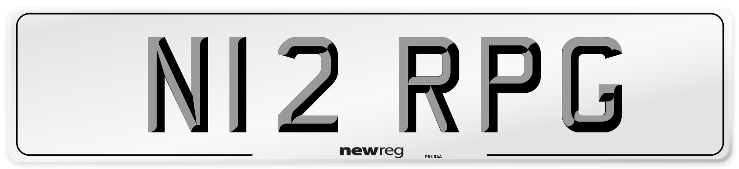N12 RPG Number Plate from New Reg